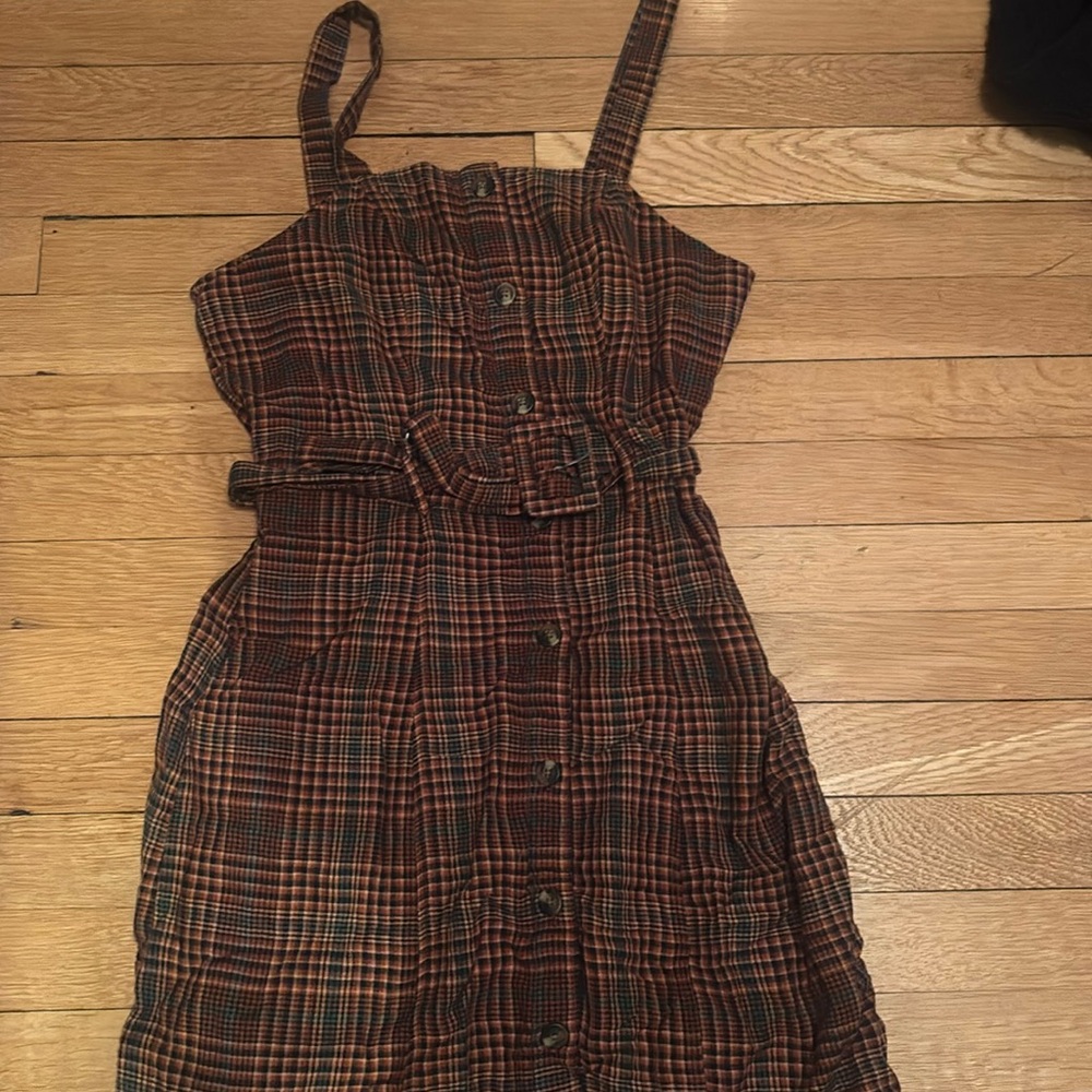 Flannel button dress